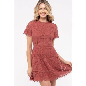 NWT Blu Pepper Mauve True to Size large Lace Dress